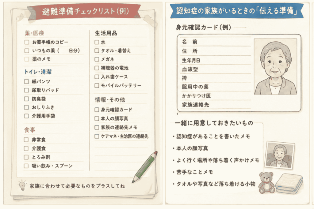 認知症の家族がいるときに用意したい身元確認カードや顔写真の防災チェック