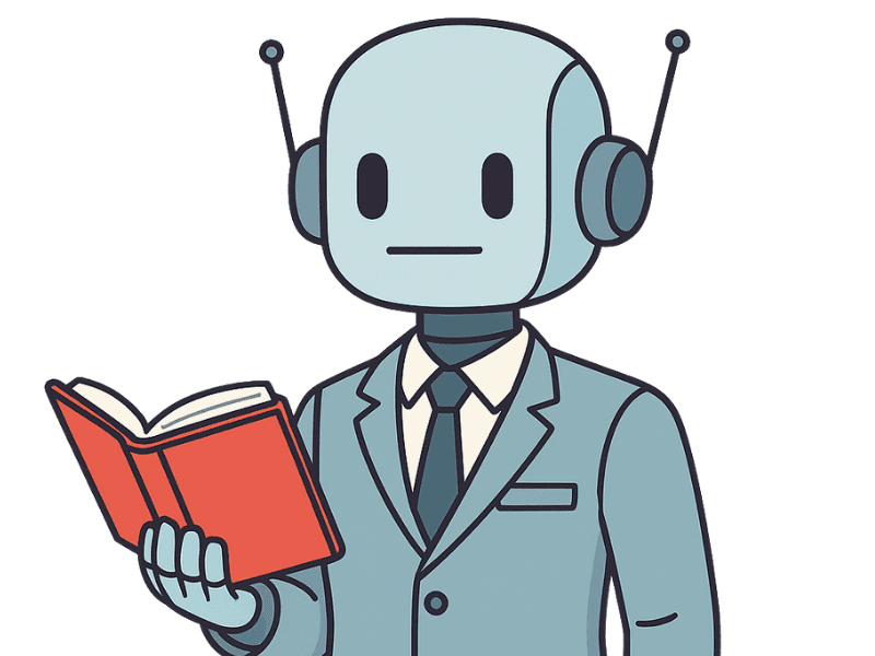 AIナビゲーターチャット先生まとめを見守るイラスト