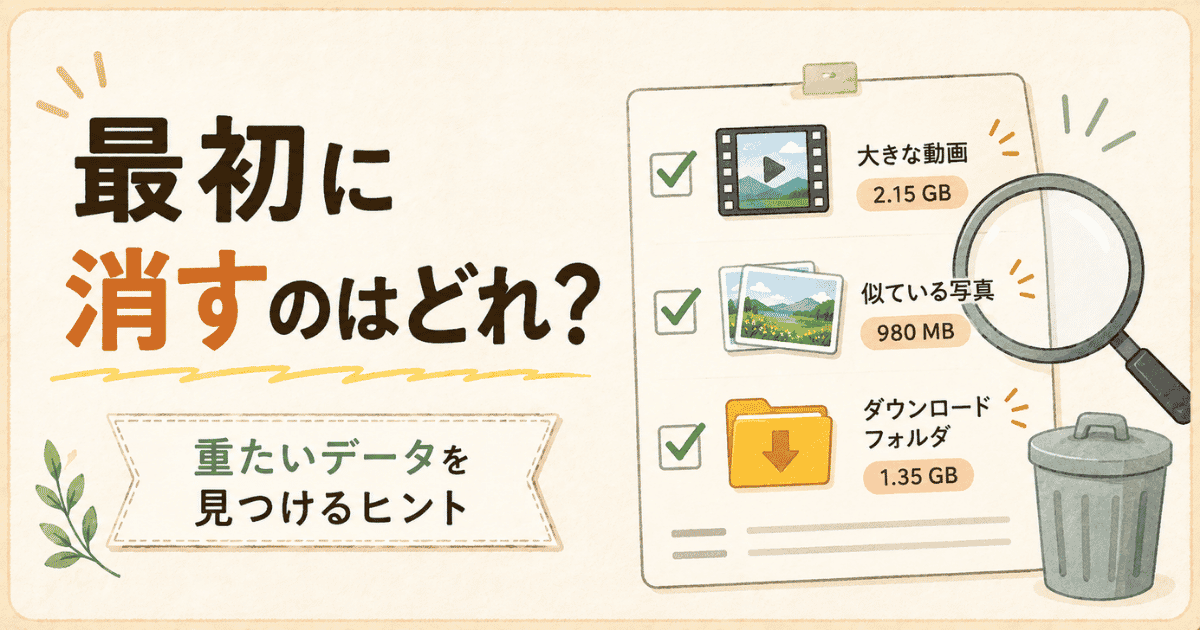 Googleフォトの容量がいっぱい。何から消す？