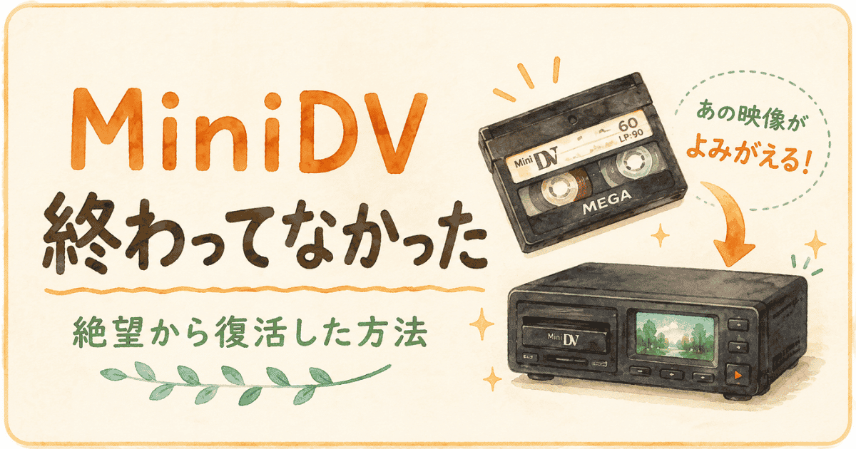 【MiniDVダビング】再生機なしの絶望から思い出を救う実録