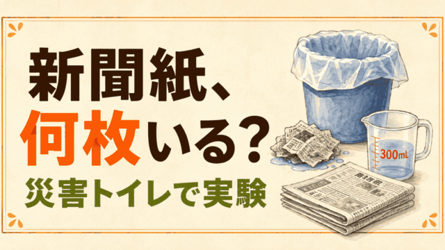 新聞紙は災害トイレに何枚必要？300mLで吸水実験してみた